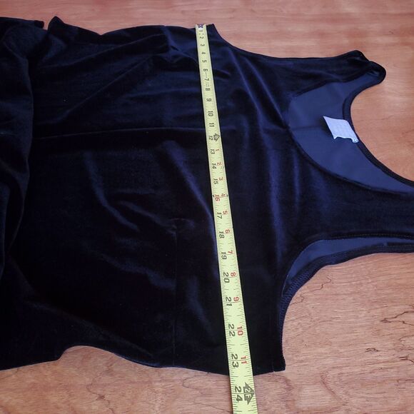 Black Velvet Velour Maxi Dress 16W VTG Rabbit Rabbit Rabbit Whimsigoth Jumper - Picture 7 of 8